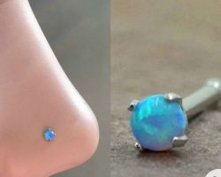 Nose pin blue opal nose pin