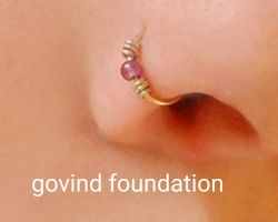 Pink opal nose ring natural pink opal gold
