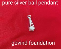 Silver ball pendant in cage 7gm pure silver ball locket