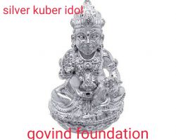 Silver kuber idol 4 inches chandi ki kuber murti