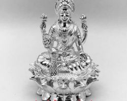 Silver Laxmi idol 3 inches chandi ki Laxmi murti