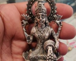 Pure silver Laxmi idol 3.5 inches chandi ki Laxmi murti