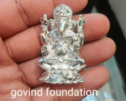 Silver Ganesha idol solid 5cm pure silver ganesh statue 70gm chandi ke ganesh