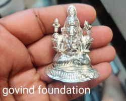 Pure silver ganesh idol 4cm chandi ke ganeshji 17gm
