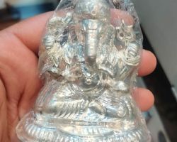 Pure silver ganesh idol 9cm chandi ke ganeshji 70gm