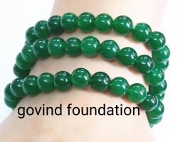 Green jade bracelet 3 round natural green stone bracelet three round