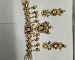 Polki diamond necklace set polki diamond gold necklace with pearl set Apsara
