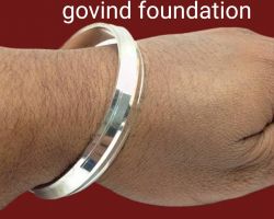 Pure silver Punjabi kada slop design pure silver Sikh kada