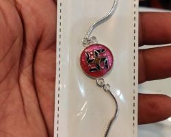 Pure silver rakhi swastik chain chandi ki rakhi swastik