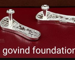 Silver Charan paduka for diety 5 inches chandi ki Charan paduka