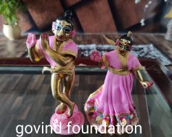 Ashtdhatu Radha Krishna idol 6 inches  Radha Krishna idol in ashtdhatu