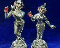 Krishna Radha idol in pure silver 6 inches Radha Krishna silver idol Radha Krishna idol in pure silver