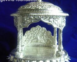 Silver temple for home 8×7 inches pure silver temple for diety
