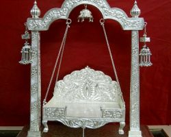 Silver jhula 8 inches pure silver swing for laddu gopal
