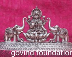Silver Gajlakshmi idol 3 inches chandi ki gajalakshmi