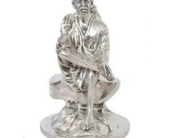 Silver Saibaba statue shirdi saibaba idol in pure silver 6 inches