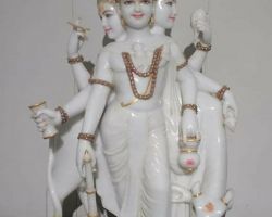 Dattatraya idol in white marble 2.5 feet bhagwan duttatreya statue white marble