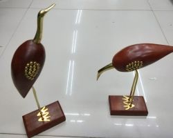 swan pair showpiece wooden