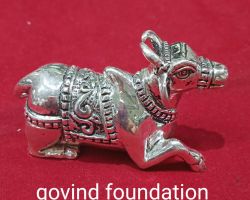 Sterling Silver Nandi statue Nandi statue in pure silver 2.5 inches