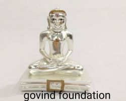 Silver mahaveer idol 6 inches pure silver bhagwan Mahaveer statue