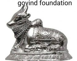 Silver nandi statue pure silver nandi idol 2 inches