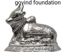 Silver Nandi statue pure silver nandi idol 2 inches