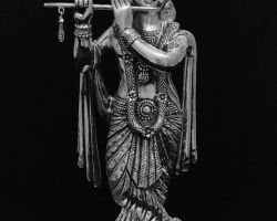 Silver Krishna idol 11 inches pure silver Krishna idol fine finish