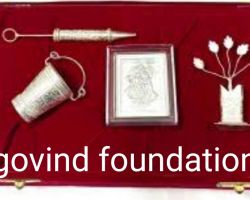 Silver Holi gift hamper silver pichkari bucket Radha Krishna framed and Tulsi plant set