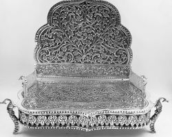 Silver Singhasan 8×6.5 inches pure silver Singhasan 1kg weight Sinhasan