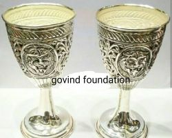 Silver Wine Glass Pure Silver glass for Wine set of 2