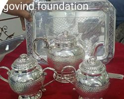 Silver Tea pot set pure silver Tea pot set with tray