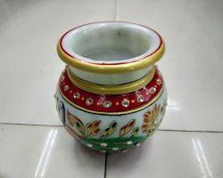 Marble kalash Marble stone pitcher painted