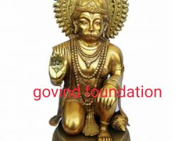 Hanuman idol Panchdhatu Hanuman statue sitting position with blessings 6 inches