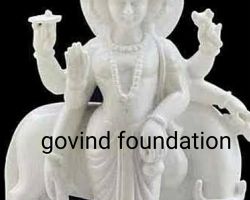 Marble duttatraya idol 3 feet white Marble Dattatreya Statue