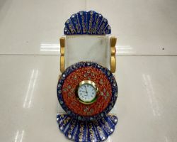 Table clock with pen holder marble