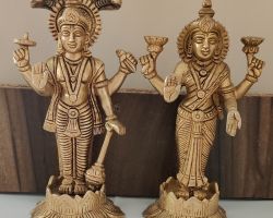 Laxminarayan idol panchdhatu Vishnu laxmi idol 9 inches  Standing