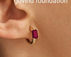 Ruby Earrings in 14k gold Ruby Gold Earrings Manik Tops