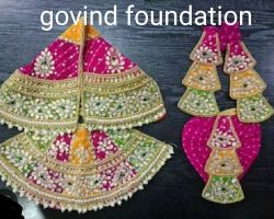 Radha Krishna poshak Heavy work majenta colour Radha Krishna dress