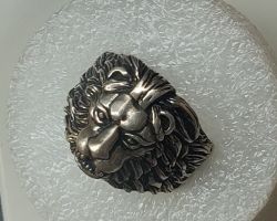 Pure Silver Ring Lion face pure silver Ring