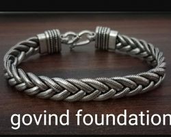 Silver Bracelet for men Broad interlock design Pure silver Bracelet