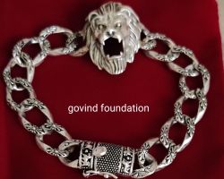 Sterling Silver Bracelet Lion face for mens Silver Bracelet pure silver Bracelet for men