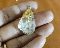 Crystal Rough Pendant Clear Crystal Raw Pendant Crystal Locket