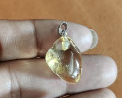 Citrine Locket Natural Citrine Stone pendant Raw shape