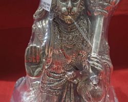 Silver Hanuman Idol 6 Inches Hanuman statue in pure silver Sitting