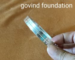 Silver kada broad with middle line Sterling silver kada for men