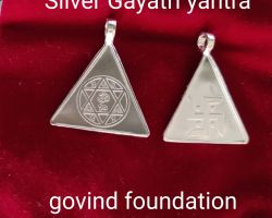 Silver Gayatri yantra Locket Triangle shape Numerology Gayatri yantra Locket in pure silver