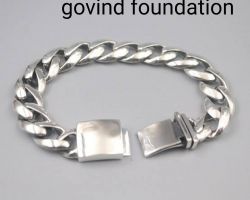 Sterling silver Bracelet for men Collar Curb broad 925 Silver Bracelet