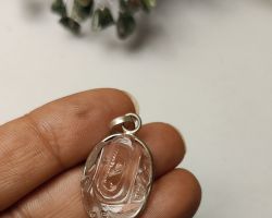 Crystal Ganesh Locket Crystal Ganesh pendant with silver caping