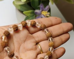 Crystal Rudraksha bracelet 8mm Rudraksha crystal Bracelet