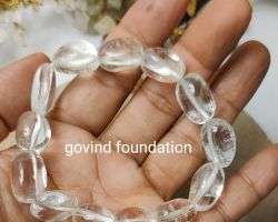 Crystal Tumbled bracelet 14mm Natural crystal quartz Bracelet
